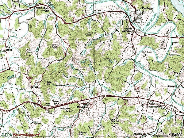 Zip code 38563 topographic map