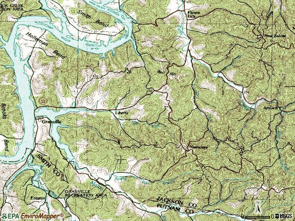 Zip code 38564 topographic map