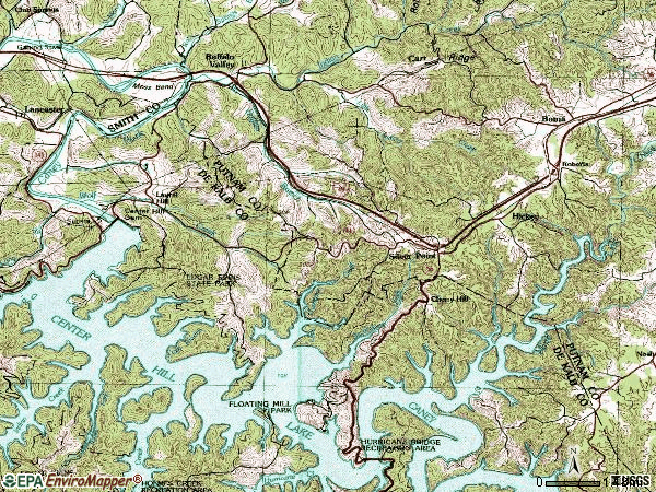 Zip code 38582 topographic map