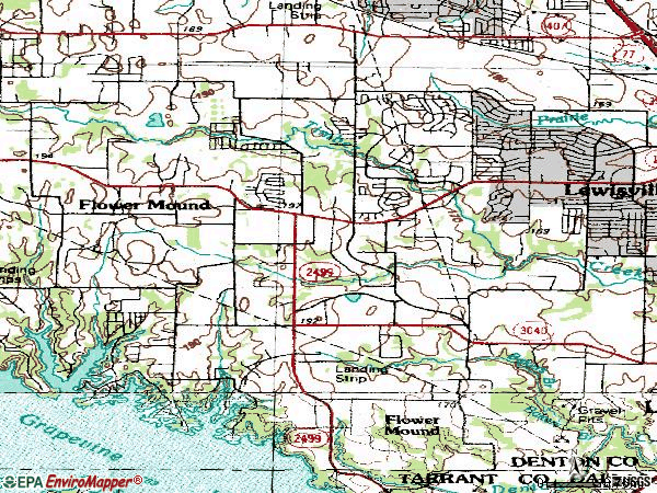 Zip code 75028 topographic map