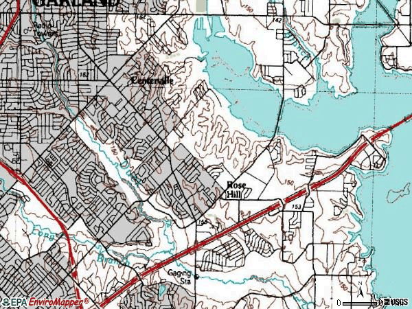 Zip code 75043 topographic map