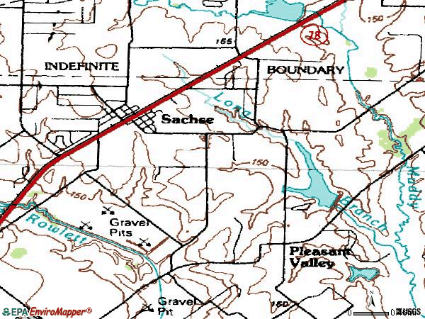 Zip code 75048 topographic map