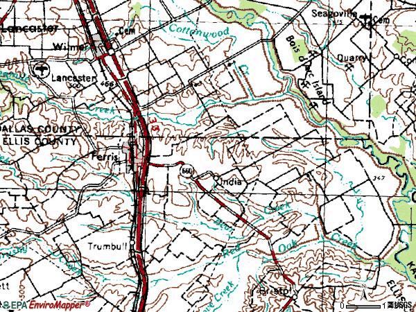 Zip code 75125 topographic map