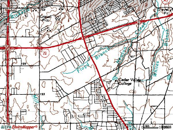 Zip code 75134 topographic map