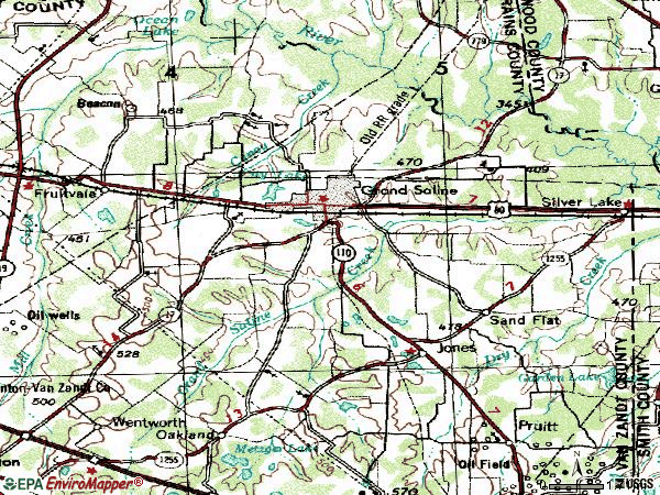 Zip code 75140 topographic map