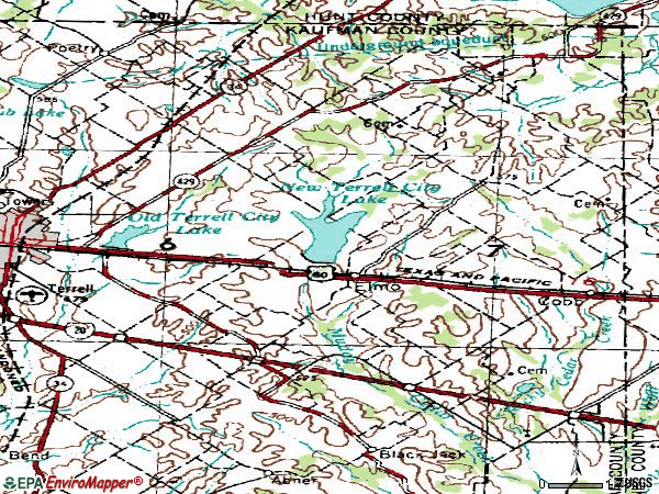 Zip code 75161 topographic map