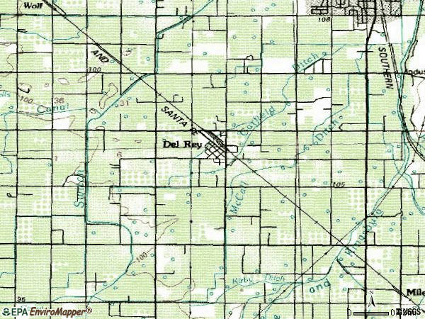 Zip code 93616 topographic map