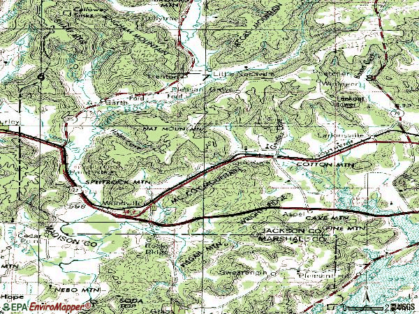 Zip code 35776 topographic map