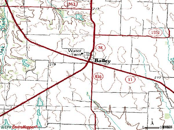 Zip code 75413 topographic map