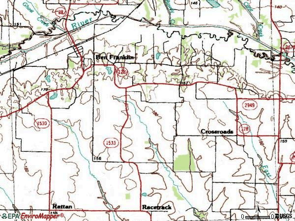 Zip code 75415 topographic map