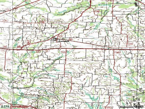 Zip code 75422 topographic map
