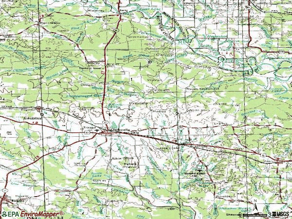 Zip code 75426 topographic map