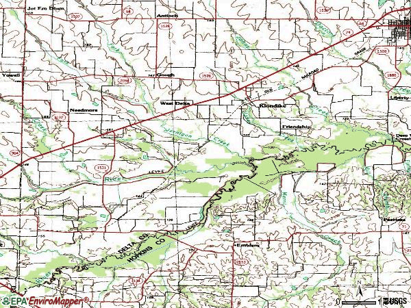 Zip code 75448 topographic map