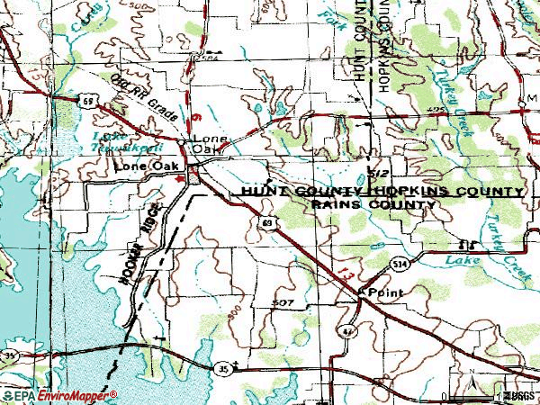 Zip code 75453 topographic map
