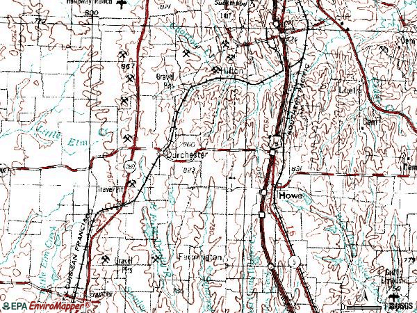 Zip code 75459 topographic map
