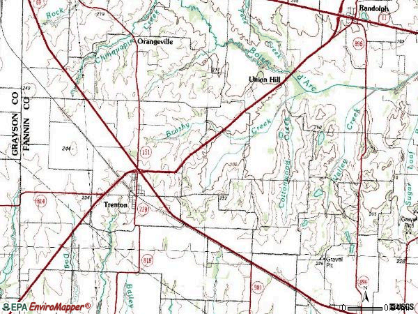 Zip code 75490 topographic map
