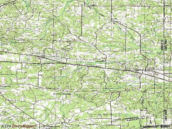 Zip code 75692 topographic map