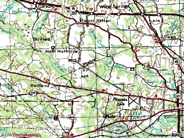 Zip code 75704 topographic map