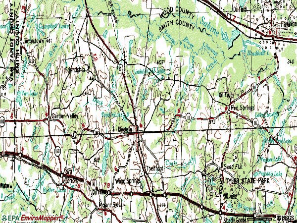 Zip code 75771 topographic map