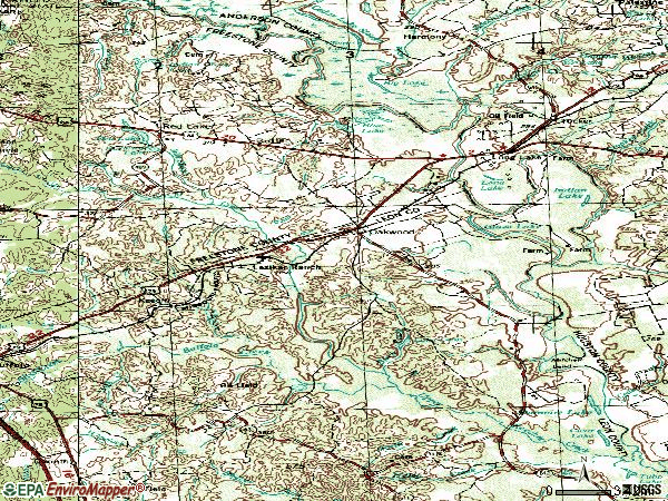 Zip code 75855 topographic map
