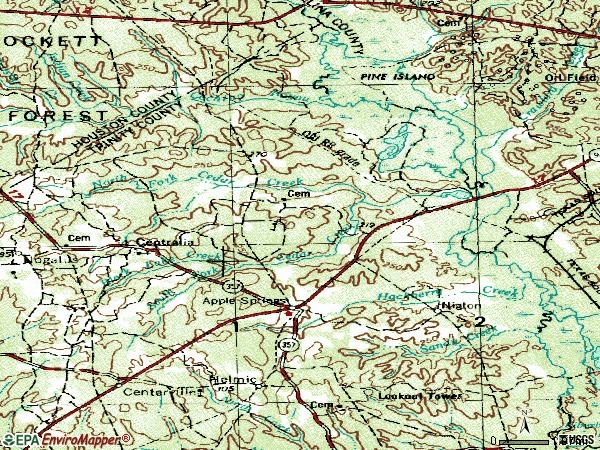 Zip code 75926 topographic map