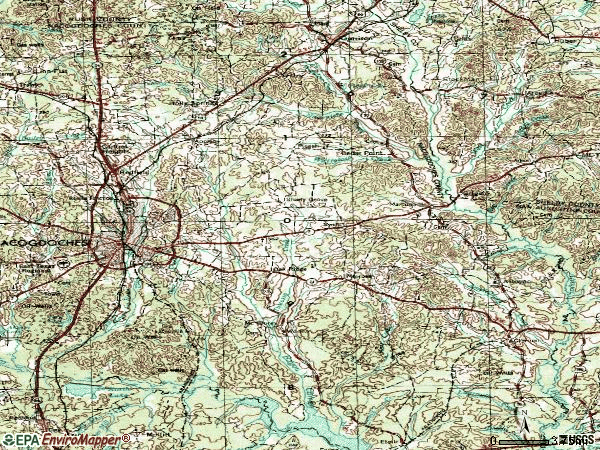Zip code 75961 topographic map