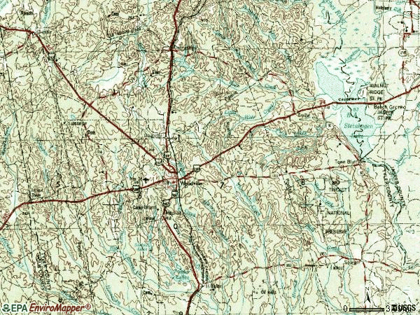 Zip code 75979 topographic map