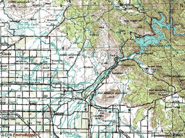 Zip code 93657 topographic map