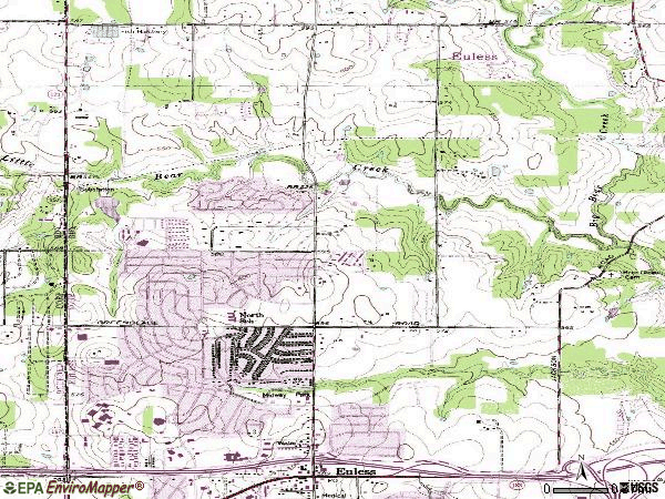 Zip code 76039 topographic map