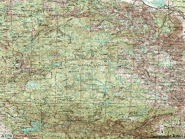 Zip code 93664 topographic map
