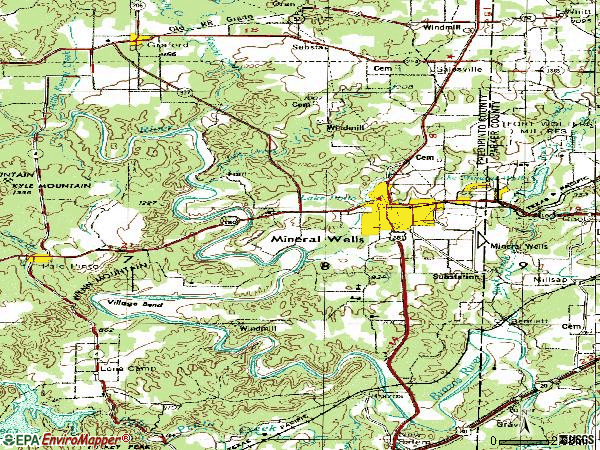 Zip code 76067 topographic map