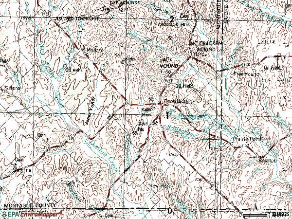 Zip code 76239 topographic map