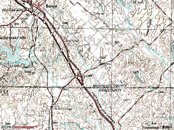 Zip code 76270 topographic map