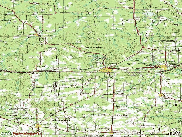 Zip code 76437 topographic map