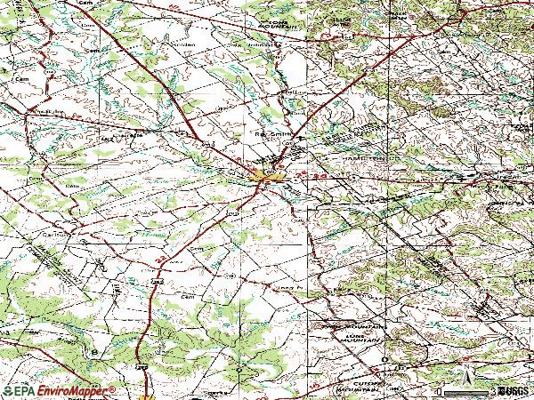 Zip code 76457 topographic map