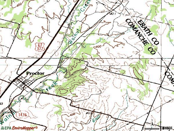 Zip code 76468 topographic map