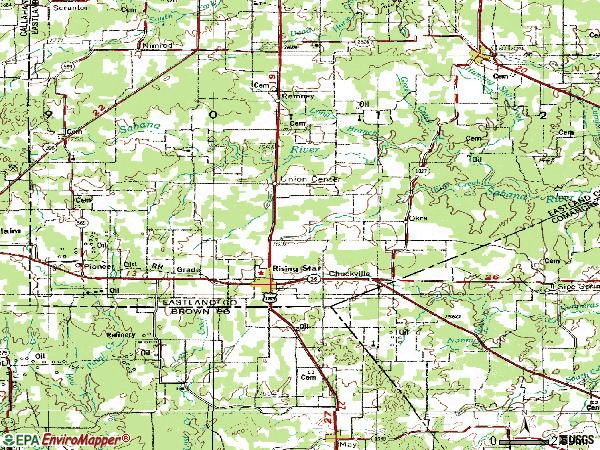 Zip code 76471 topographic map