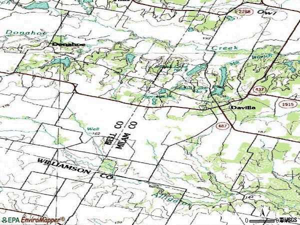 Zip code 76523 topographic map