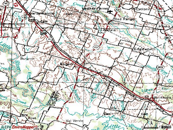 Zip code 76569 topographic map