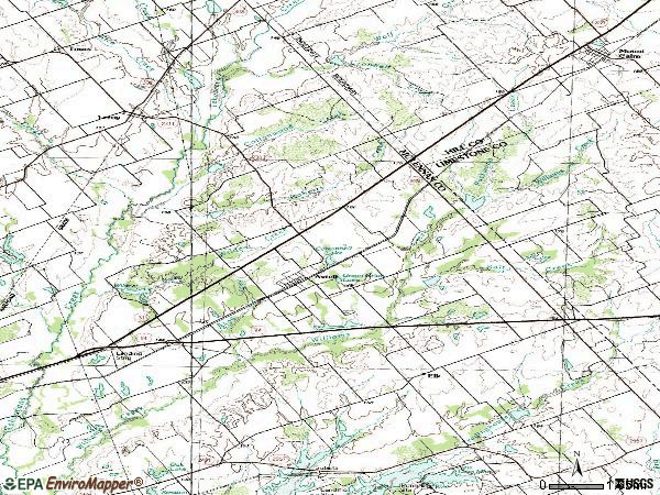Zip code 76624 topographic map