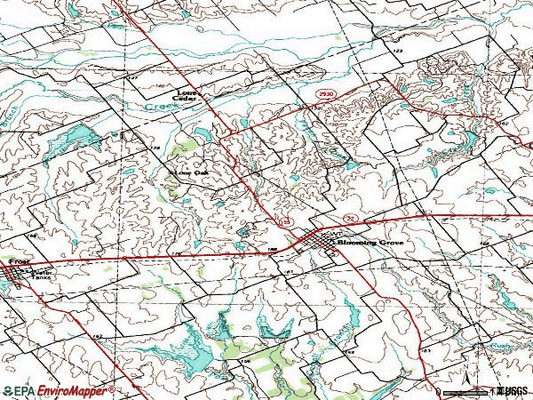Zip code 76626 topographic map
