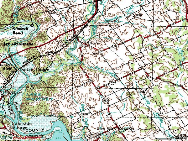 Zip code 76627 topographic map