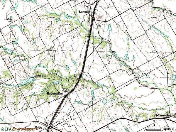 Zip code 76630 topographic map