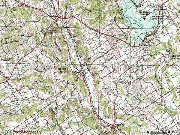 Zip code 76634 topographic map