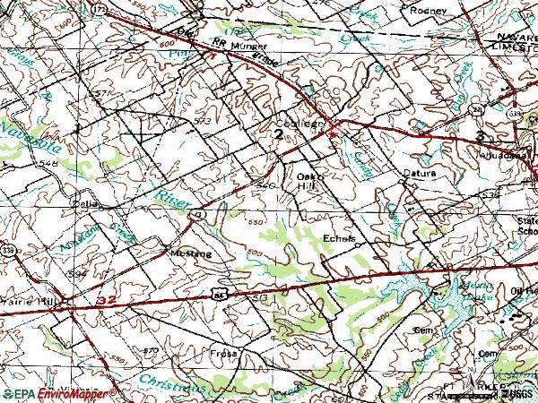 Zip code 76635 topographic map