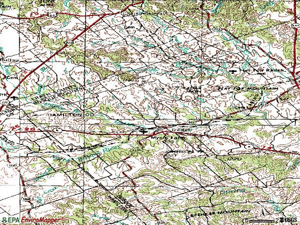 Zip code 76649 topographic map