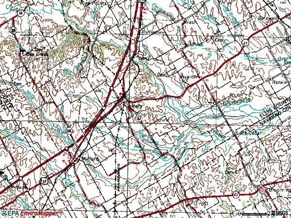 Zip code 76651 topographic map