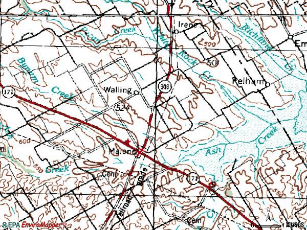 Zip code 76660 topographic map