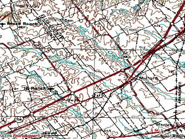 Zip code 76670 topographic map