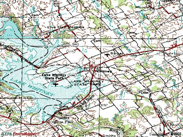 Zip code 76692 topographic map